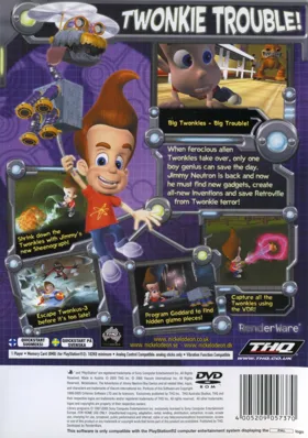 Nickelodeon Jimmy Neutron - Boy Genius - Attack of the Twonkies box cover back
